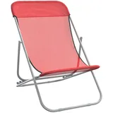 vidaXL Strandstühle 2 Stk. Rot Textilene & Pulverbeschichteter Stahl