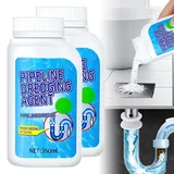 Abflussreiniger Rohrreiniger Extrem Stark, 2026 Neu Rohrreiniger Abflussreiniger WC Reiniger Toilettenreiniger, Extrem Effektiv gegen Verstopfungen Haare, Sicher für alle Rohre (Weiß, 2Pcs)