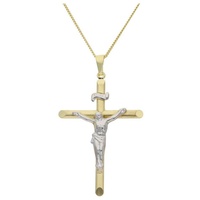 JuwelmaLux Kreuzanhänger JuwelmaLux Anhänger Kreuz mit Korpus 333/000 (8 Karat) Gold und Weißgo (1-tlg) silberfarben