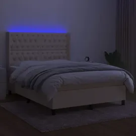 vidaXL Boxspringbett 140 x 200 cm Creme