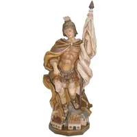 fadeda Hlg. Florian, gebeizt/Höhe:28 cm/handbemalt/detailgetreue Krippen Figuren - Weihnachten Tisch Dekoration Krippe Zubehör