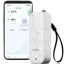 Luminea Home Control Thermometer & Hygrometer mit Bluetooth und App, wetterfest nach IP65