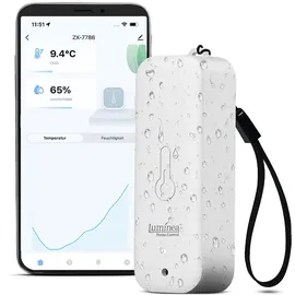 Luminea Home Control Thermometer & Hygrometer mit Bluetooth und App, wetterfest nach IP65