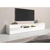 INOSIGN Lowboard »Real,TV-Kommode,TV-Möbel,Breite 240cm kompl. hochglanz lackiert«, mit 2 abgerundeten Türen, 1 Klappe, die ein ovales offenes Fach bilden, weiß