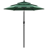 furnicato Sonnenschirm mit Aluminium-Mast 3-lagig Grün 2 m