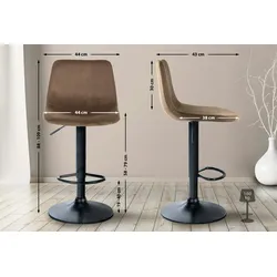CLP Barhocker Divo Samt braun/schwarz