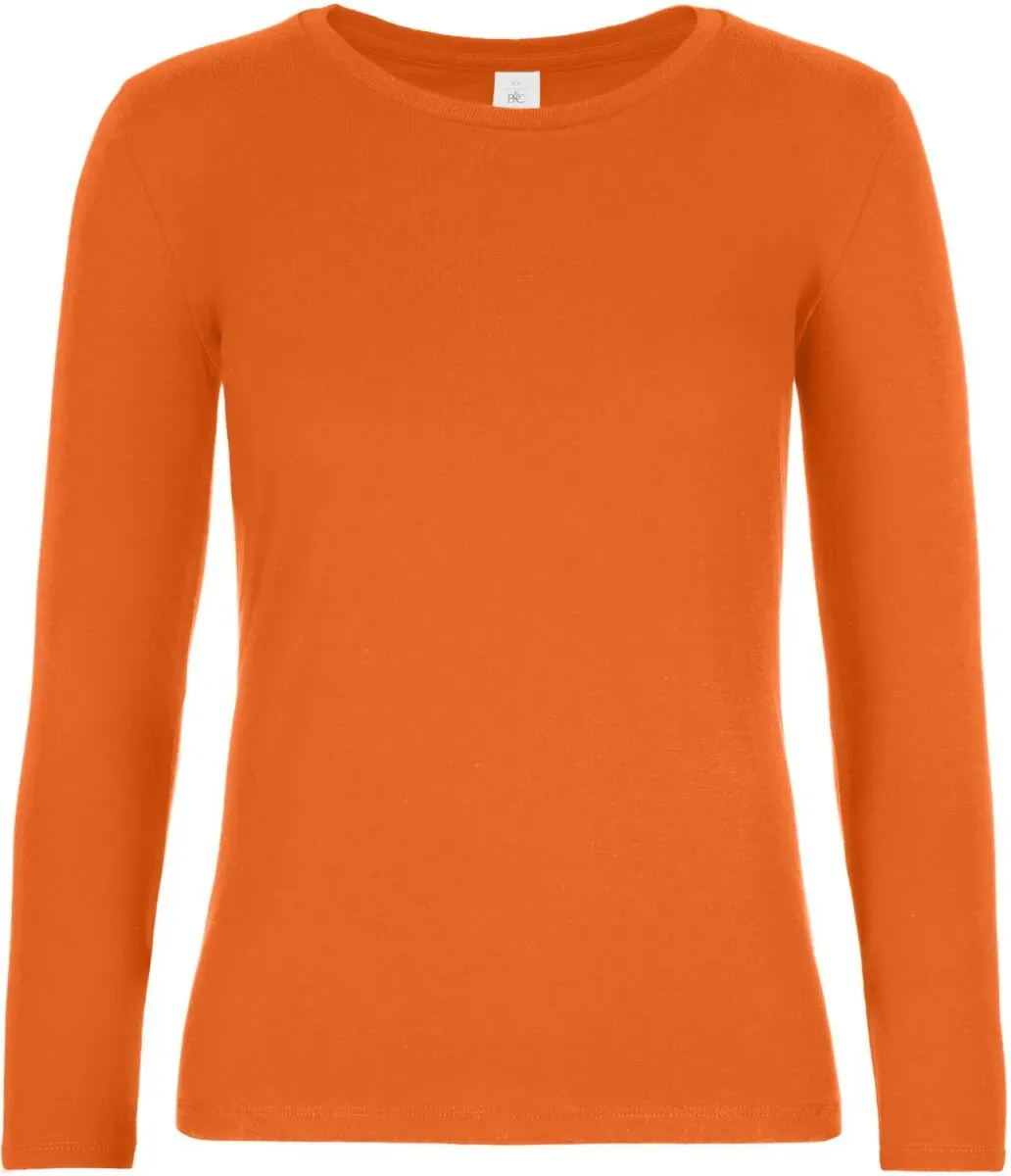 B&C Schweres Damen T-Shirt #E190 langarm Long Sleeve TW08T urban orange M