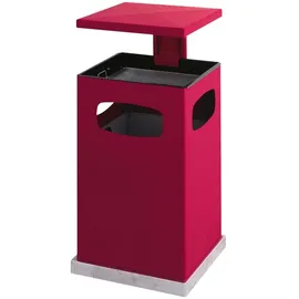 V-Part Ascher-Papierkorb mit abnehmbarem Dach 70 Liter, Rot
