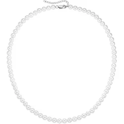 Perlenkette SMART JEWEL "mit Muschel-Perlen, Silber 925", weiß, Halsketten, 52cm, Silber 925 (Sterlingsilber)