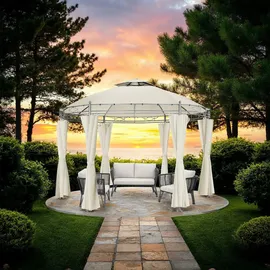 Tectake Siana 3,5 m Ø  inkl. Seitenteile creme