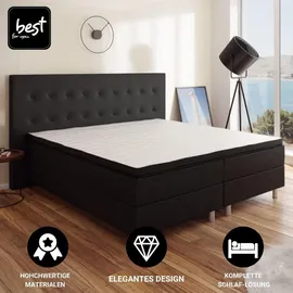 4mybaby GmbH Best For You Boxspringbett Neo 180x200 Schwarz, - Schwarz