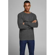 JACK & JONES Hill Knit Crew Pullover Dark Grey Melange XL