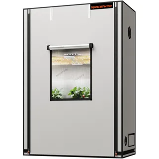 Spider Farmer Pro Growzelt 70x140x200 cm, mit Roll-up-Tür, Beobachtungsfenster, abnehmbarem Bodenblech, 2000D Mylar-Gewebe, für Hydroponik-Innenanbau mit SF4000, G4500, SE4500