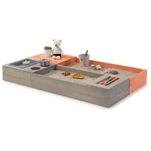 Muddy Buddy Holzsandkasten Flexy Style mit Holzschutz grau/orange