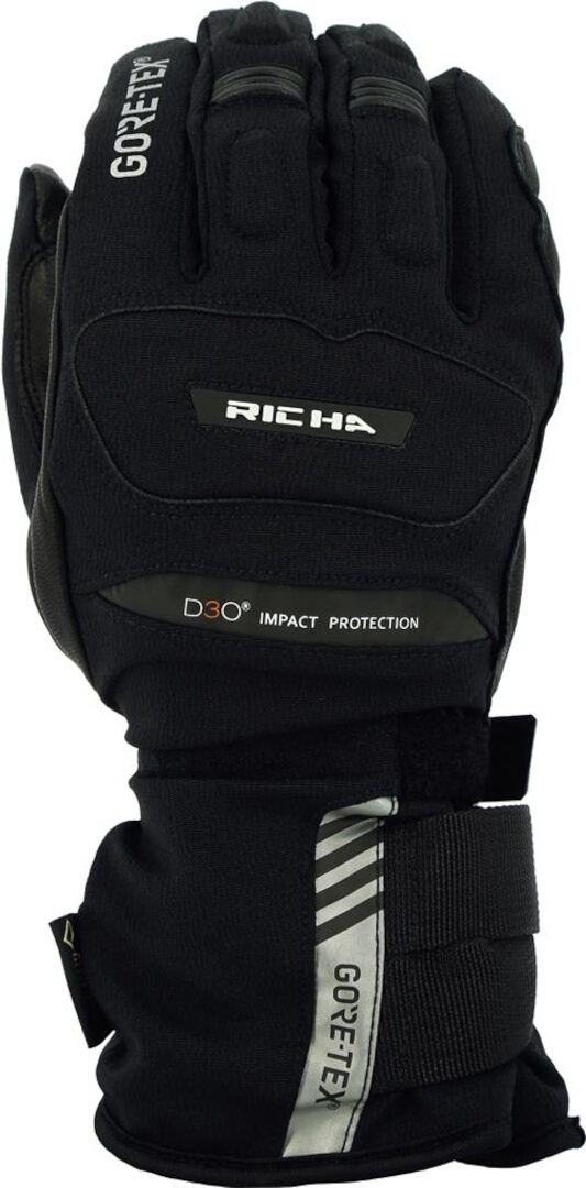 Richa North Gore-Tex waterdichte motorhandschoenen, zwart, XL