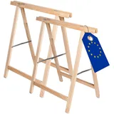 MODO24 Holzbock Klappbock Arbeitsbock Tapezierbock Sägebock Montagebock Unterstellbock SDKM, 2er-SET, 73x73x44 cm, Natur unbehandelt