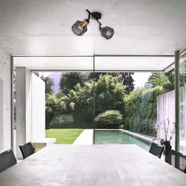 NÄVE Wand - und Deckenleuchte 2-flammig Spot Foro Schwarz-Gold