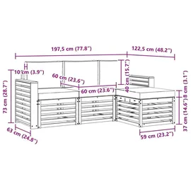 vidaXL Outdoor-Sofagarnitur 4 pcs Loungeset Weiß/Anthrazit