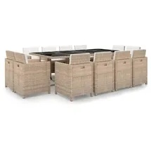 vidaXL Garten-Essgruppe 13-tlg. beige
