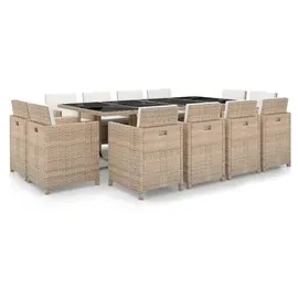 vidaXL Garten-Essgruppe 13-tlg. beige