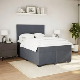 vidaXL Boxspringbett 140 x 200 cm Dunkelgrau