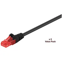 MicroConnect U/UTP Cat6 15m Schwarz 5er-pack = Microconnect V-UTP615SVP Netzwerkkabel (U/UTP, CAT6, 15 m), Netzwerkkabel