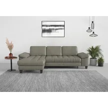 sit&more Ecksofa SIT & MORE "Westham L-Form", grau, B:275cm H:88cm T:172cm, 100% Polyester, Sofas, Ecksofa, Recamiere, mit oder ohne Bettfunktion, Bettkasten, Füße wengefarben