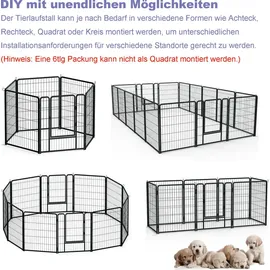 Yaheetech 12-teilig Welpenlaufstall 80cm hoch, Welpenauslauf mit 2 Türen, faltbares Freilaufgehege & Garten