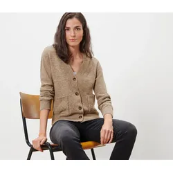 Tchibo - Strickjacke mit Wolle - Damen - Gr. S - braun