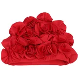 DEWIN Badekappe, Badekappen Retro Blumenblume Mode Elastische Badehut Langes Haar Badehaube für Frauen Kinder (Rot)