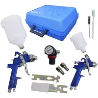 Trutzholm 2x HVLP Spraypistole Lackierpistole Set Druckminderer Koffer