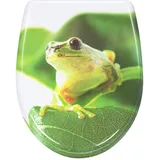 WOLTU Toilettendeckel, WC Sitz mit Absenkautomatik, Klodeckel Klobrille mit Quick-Release-Funktion, O-Form Toilettensitz mit Motiv, Montage von oben unten, 175 kg belastbar der Klobrille