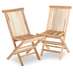 Raburg Gartenstuhl 2er-Set Anja in Natur - Feingeschliffenes, naturbelassenes Teakholz Klappstuhl-Set,langlebig, leicht & robust