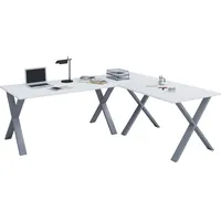 VCM Eckschreibtisch Lona Buche / Silber