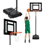 oneteam Basketballkorb Outdoor Verstellbar 160-210cm Hoch, Verstellbarer Basketball Korb Outside mit Ständer für Kinder - PVC-Scheibe Stabile Konstruktion Langlebige Materialien Basketballanlage