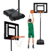 oneteam Basketballkorb Outdoor Verstellbar 160-210cm Hoch, Verstellbarer Basketball Korb Outside mit Ständer für Kinder - PVC-Scheibe Stabile Konstruktion Langlebige Materialien Basketballanlage