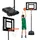 oneteam Basketballkorb Outdoor Verstellbar 160-210cm Hoch, Verstellbarer Basketball Korb Outside mit Ständer für Kinder - PVC-Scheibe Stabile Konstruktion Langlebige Materialien Basketballanlage