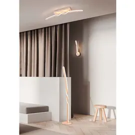 Trio Stehlampe LED Wohnzimmerlampe Leselampe Metall sandfarben Fußschalter H 110 cm