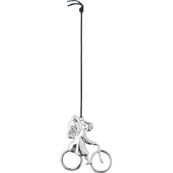 Karen Blixen Christbaumschmuck Engelchen auf Fahrrad silberfarben
