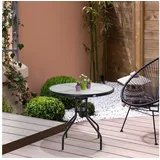 Outsunny Gartentisch Beistelltisch Ø 80 x 72 cm Schwarz