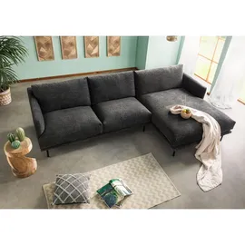 MASSIVMOEBEL24.DE Ecksofa 285x161x81 Silikon-Feder Mix schwarz TRIENT