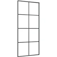 vidaXL Schiebetür Aluminium und ESG Glas 90x205 cm Schwarz