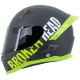 Broken Head Sport-Integralhelm BeProud Pro Grün Ltd. Edition + Schwarzes Visier