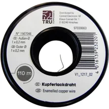 TRU Components Kupferlackdraht Außen-Durchmesser (inkl. Isolierlack)=0.20mm 110m