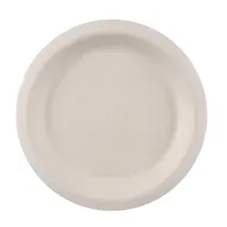 NATURESTAR Einwegteller Natural Bagasse, rund 410225 , 1 Packung = 50 Stück, Ø 22,5 cm