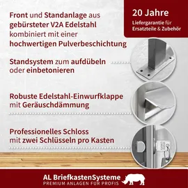 AL Briefkastensysteme Standbriefkasten 23 Fach Silber