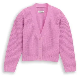 Tom Tailor Mädchen Cardigan mit V-Ausschnitt, rosa, Uni, Gr. 116/122