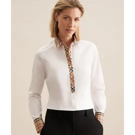 Seidensticker Popeline-Bluse mit Karodetail - Damen - Gr. 36 - weiß