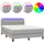vidaXL Boxspringbett mit Matratze & LED Hellgrau 140x200 cm Stoff