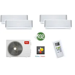 TCL 4in1 QUATTRO Split-Klimaanlage Kühlen/Heizen/Ventilieren/Entfeuchten 36.000 BTU/8,2KW mit Kältemittel R32 ohne Quick Connector Räume ca. 26 - 95m2